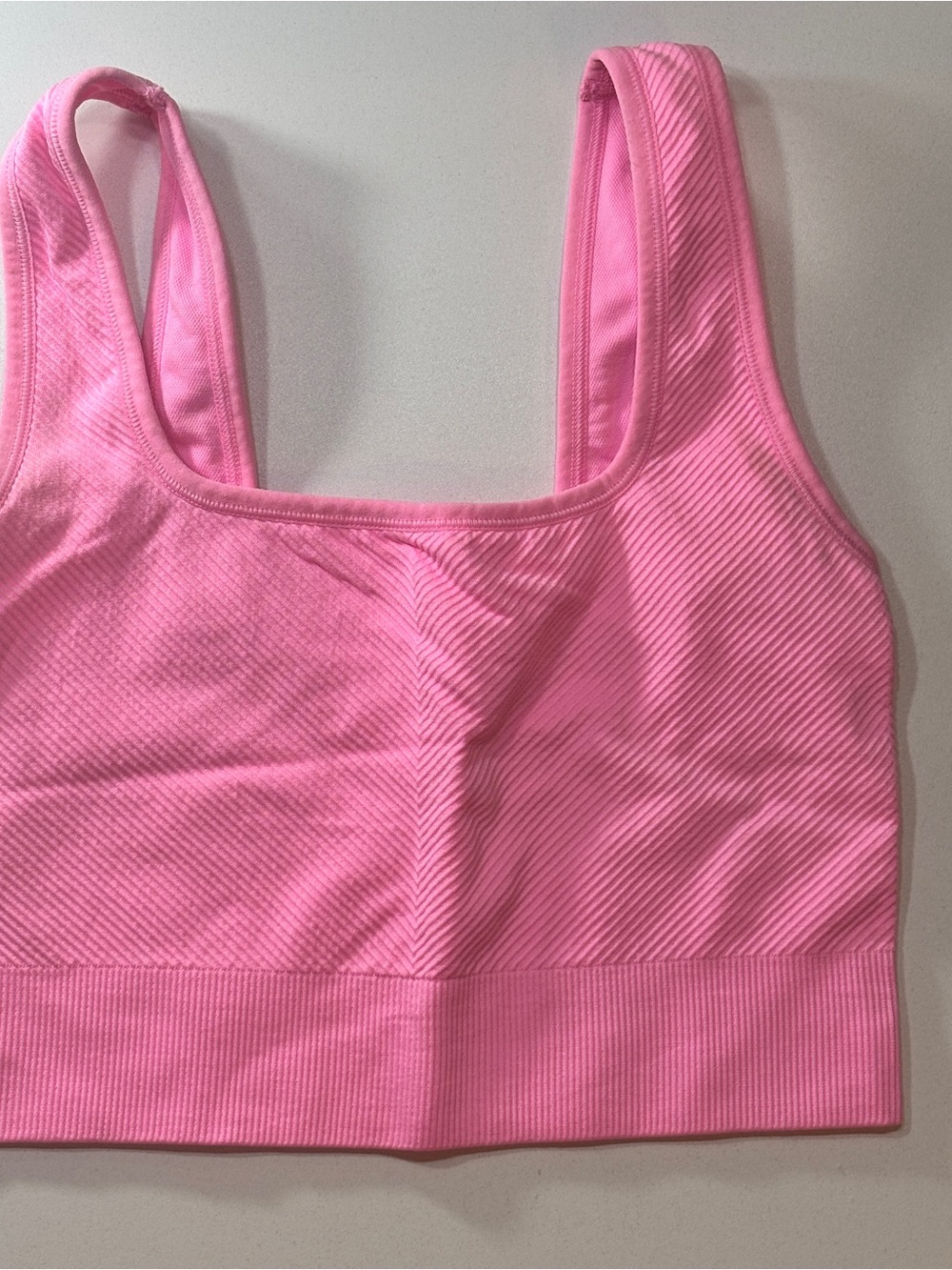all in motion Bright Pink Ribbed Seamless Sports Bra Tank